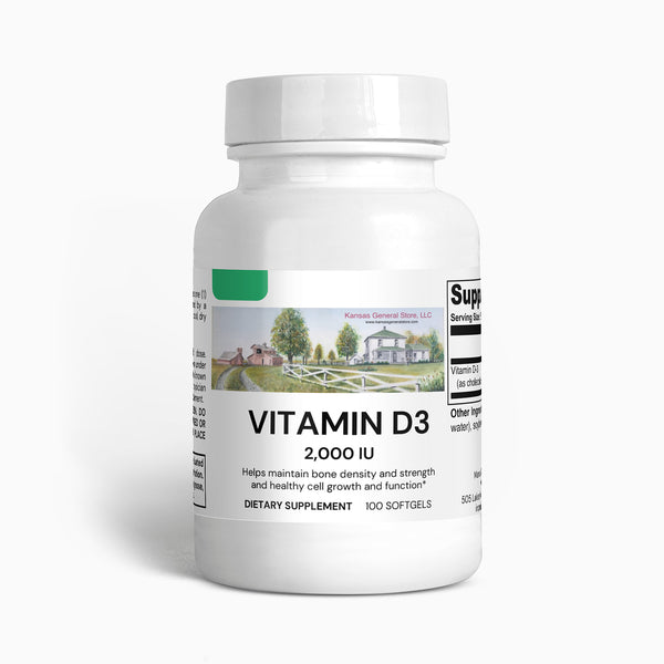 Kansas General Store Vitamin D3 - 2,000 IU - Qty. 2