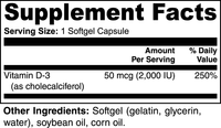 Kansas General Store Vitamin D3 - 2,000 IU - Qty. 2