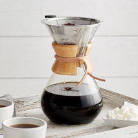 Acopa 6-Cup Glass Pour Over Drip Pot With Wood Collar