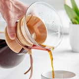 Acopa 6-Cup Glass Pour Over Drip Pot With Wood Collar