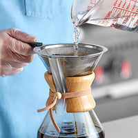 Acopa 6-Cup Glass Pour Over Drip Pot With Wood Collar