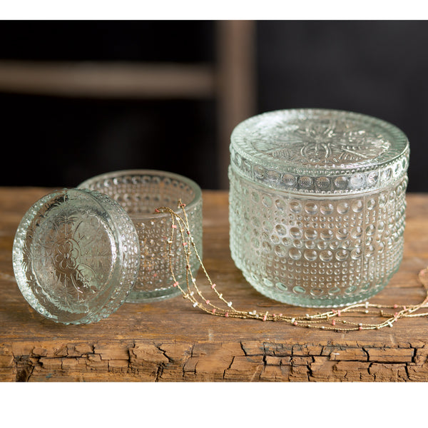 Decorative Glass Jars - Set Of 2