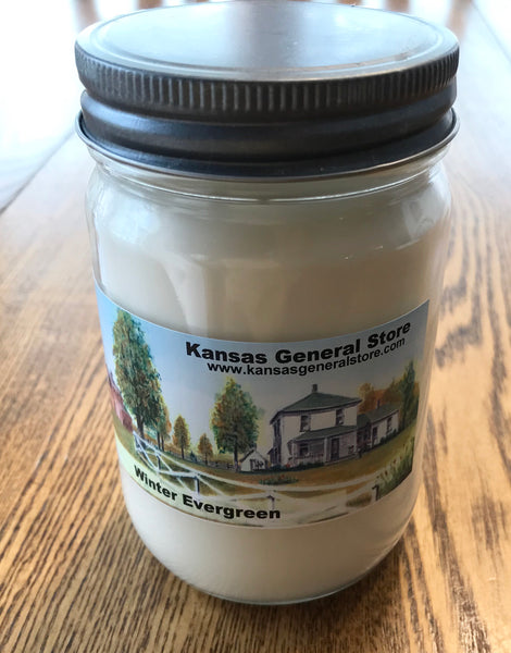 Winter Evergreen Soy Jar Candle - 12 Oz.